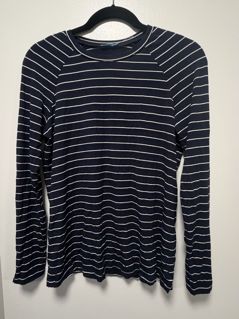J. McLaughlin Navy and White Striped Long-Sleeve Shirt